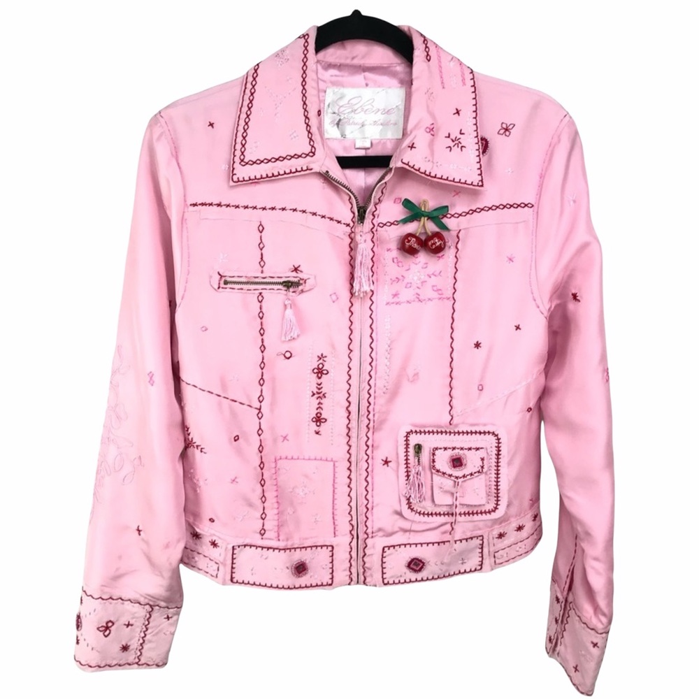 Ebene by Patrick Assuline Pink Embellished Jacket